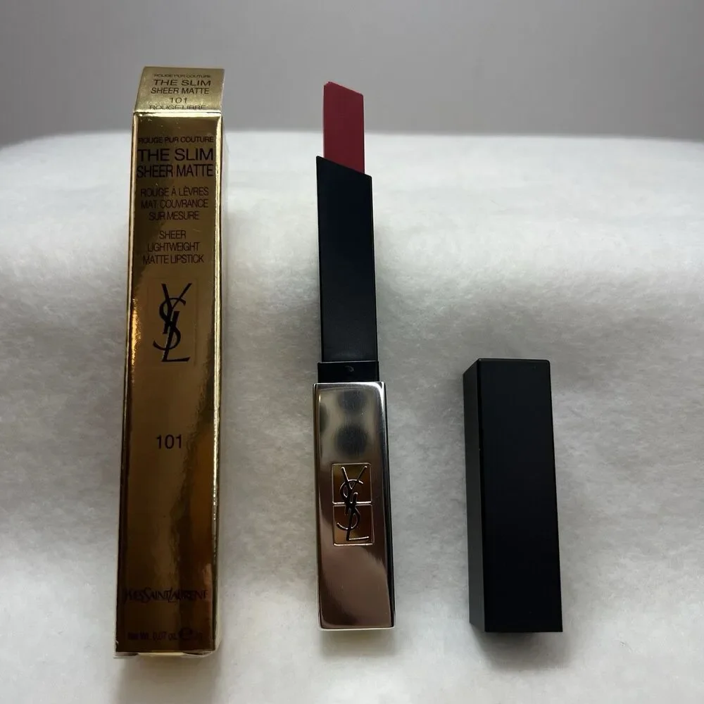 Yves Rouge Pur Couture The Slim Sheer Matte Lipstick 101 Rouge Libre 2 g New